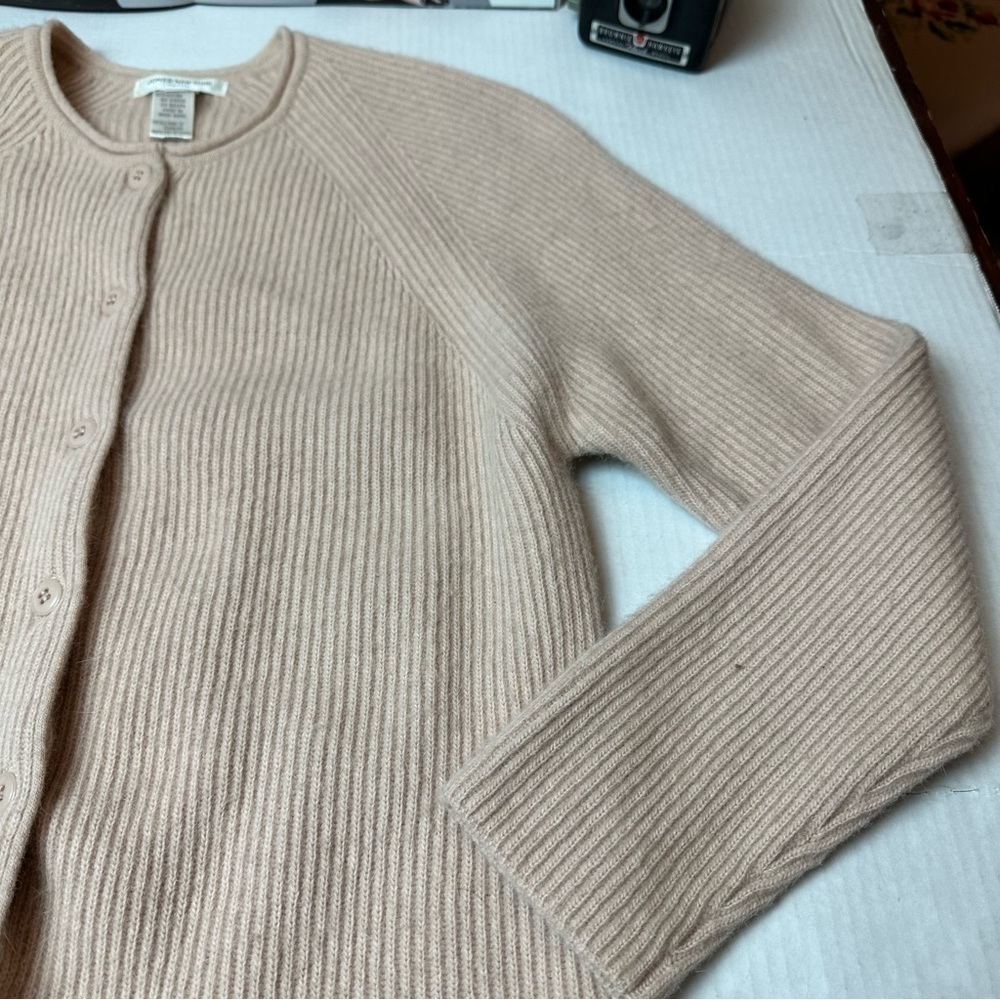 Jones New York Angora Lambswool Cardigan | Quiet Luxury Soft Minimalist Petite - Picture 9 of 10